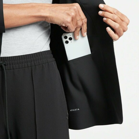 NWT! Athleta Avenue Blazer, Black Euroluxe Stretch, Size 10 - Picture 11 of 14